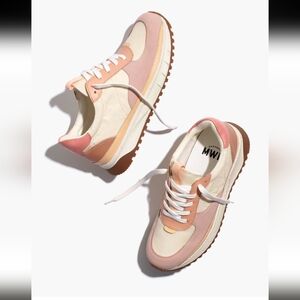 Madewell Kickoff Trainer Sneakers in Washed Nylon and Leather W9